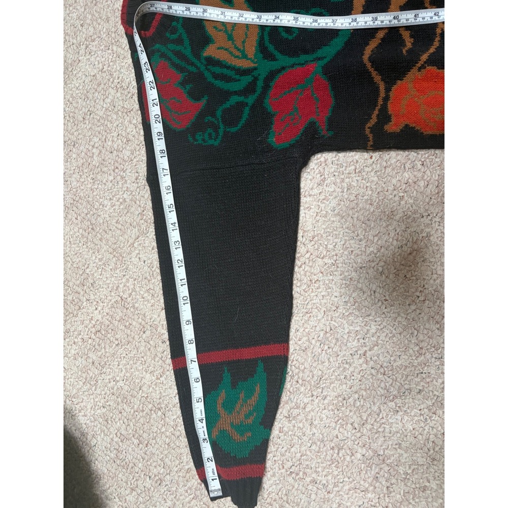 Vintage JJ Browne USA Harvest Pumpkin Corn Fall Knit Sweater Black Womens Large - Picture 6 of 7